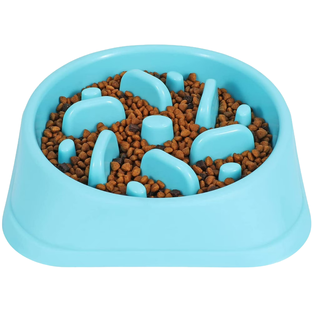 Petsha Slow Feeder Dog Bowl Non Slip Anti Choke Feeding Dish BPA Free,Blue