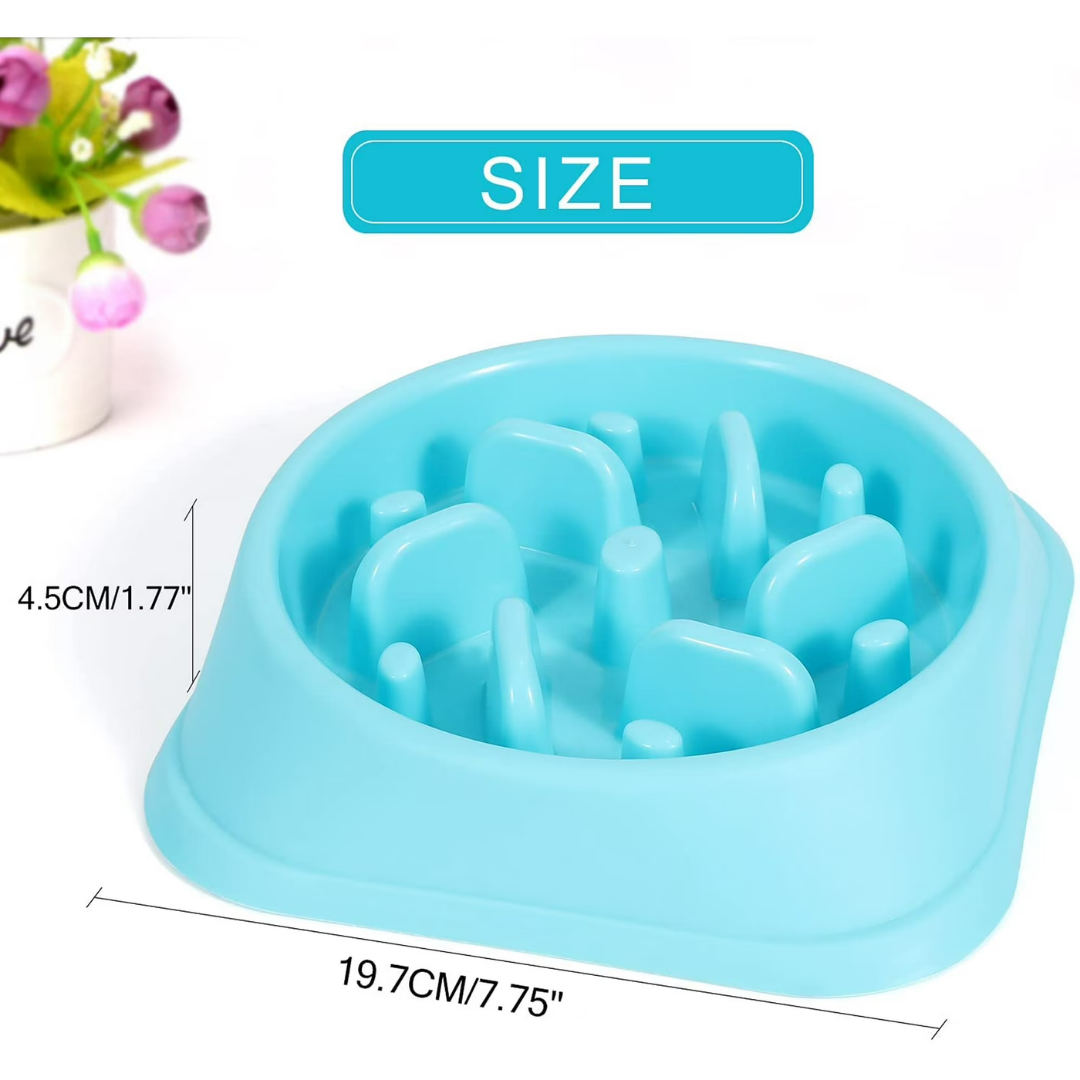 Petsha Slow Feeder Dog Bowl Non Slip Anti Choke Feeding Dish BPA Free,Blue